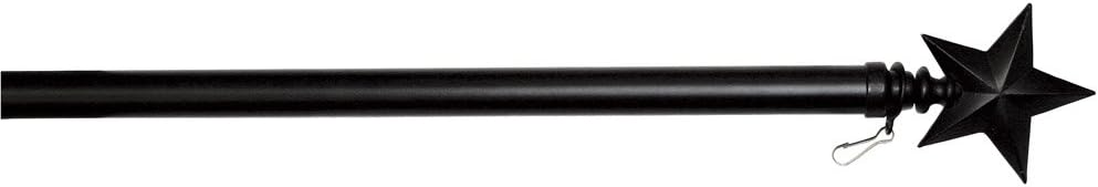 Evergreen Flag Black Country Star Metal House Flag Pole 56"
