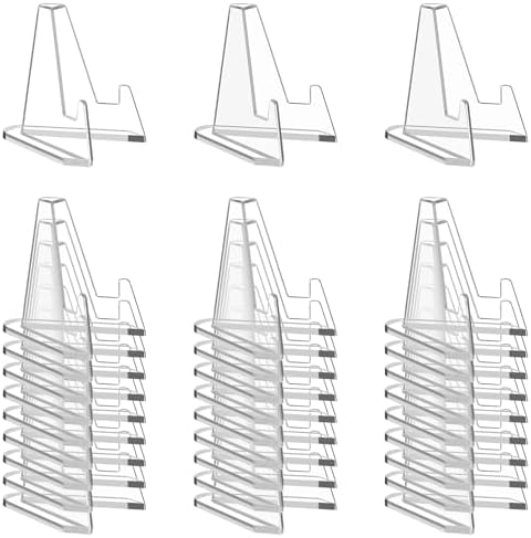 NIUBIER Card Display Stand, 30 Pack Clear Card Stands