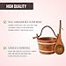Ruvaro Sauna Bucket and Ladle Set – Handcrafted from Canadian Red Cedar Wood – 1 Gallon (4Liters) Water Capacity – Leakproof Liner – Natural Rope Handle - Luxury Sauna Accessories Set