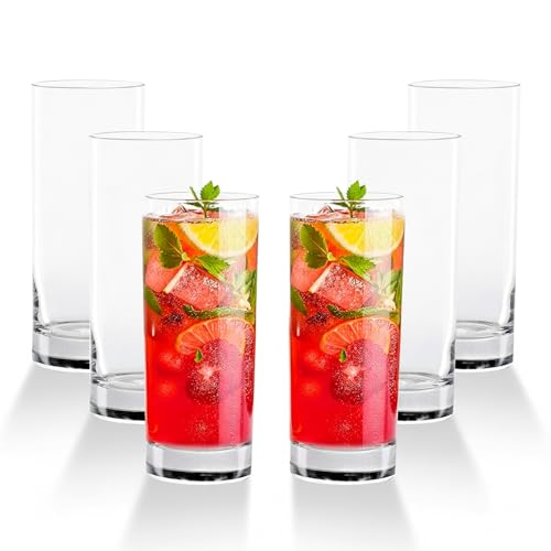 LEMONSODA Premium Highball 12oz/15oz Glass Sets - Elegant Tom Collins Glasses - Tall Water Drinking...