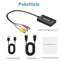 uhddadi RCA auf HDMI Konverter, 1080P Composite CVBS AV zu HDMI Adapter – Ansicht 7