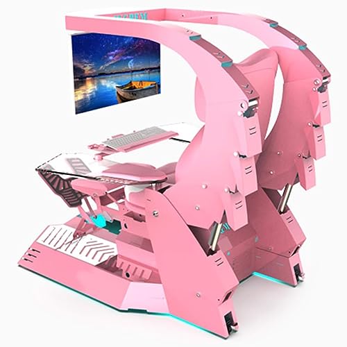 Gaming Chair, Heavy Duty Ergonomic PC Chair with Footrest, Lumbar Support, Massage, Tilting, Heating, Vibration, Metal Frame, Foam Seat, Contemporary Style - Image 7