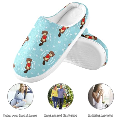 Women's and Men's Fuzzy House Slippers Cozy Memory Foam Slippers Indoor Outdoor Warm Nonslip Family Slippers4
