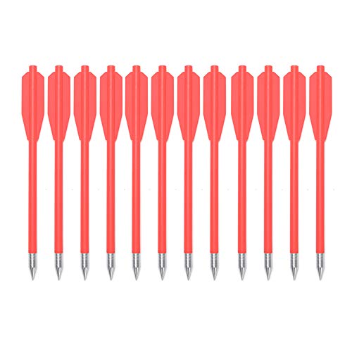 Crossbow Bolts 50-80Lb Mini Crossbow Target Arrows Red Archery Pistol Fishing Hunting 6.3" Steel Tips Hunting Target Practice Plinking 12 Pcs #TOP3