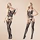 GoPaw Bodystocking Strumpfhose, Fischnetz-Body Schwarz, Sexy Dessous, Basken Mit HosenträGern, Damen-NachtwäSche, Dessous-Set, EinheitsgrößE (Schwarz A)