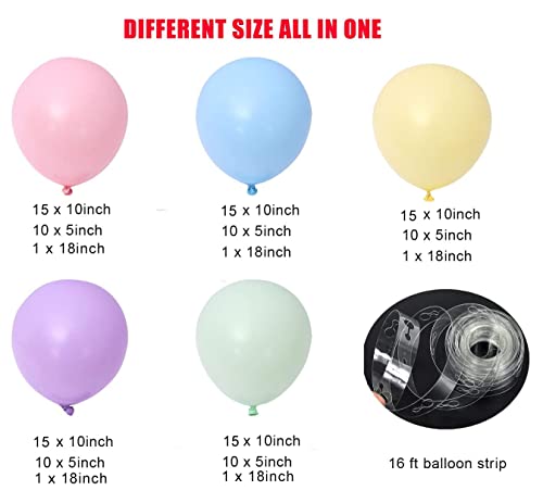 Beaumode Diy Pastel Balloon Garland Kit 104Pcs Pastel Balloons For Kids Themed Birthday Backdrop Unicorn Butterfly Garden Cake Smash Photo Shoot Party (Pastel) #TOP1