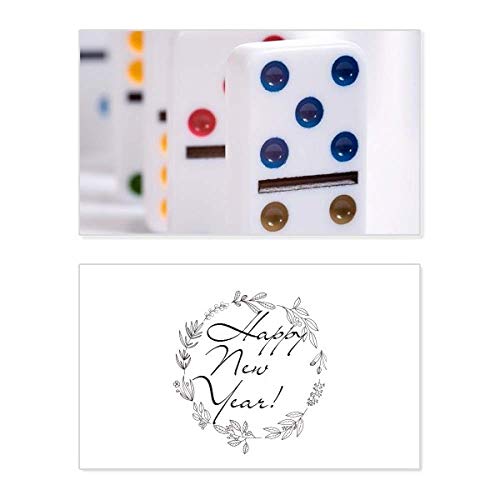 Tarjeta Conmemorativa de Dominó Pai Gow con Mensaje de Bendición de Año Nuevo