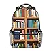 Biblioteca Libreria Stampa Zaini per Studenti, Bookbag con Astuccio Set, Nero , Taglia unica