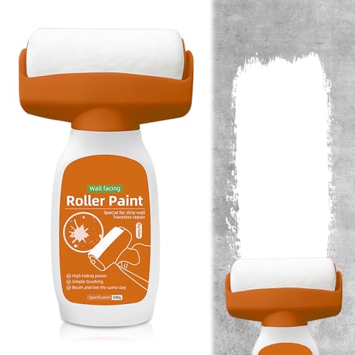 SGZIOO Wandfarbe Ausbessern Weiß, 500g Ausbesserungsfarbe Weiss, Wandreparatur RollbüRste mit...
