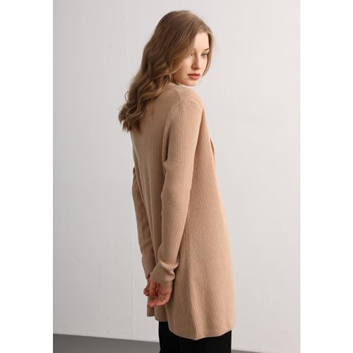 Image of GreenMount Cashmere Women's Front Fashion Cardigan for Annual Lightweight Mid-Length Cashmere Coat