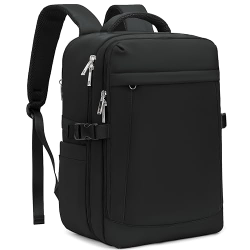 Yankony Mochila Viaje Cabina Avion 40x20x25 para Ryanair 20L Mochilas De Viaje con Bolsillo Antirrobo Travel Backpack Equipaje de Mano Hombre Mujer, Negro