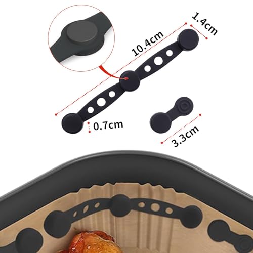 Sitbfoam 12 Stück Magnetische Backpapier Befestigungsschnalle,Einfache Anwendung,Magnetische Silikonschnallen für Heißluftfritteusen, Lebensmittelechtes Silikon