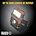 KLEIN TOOLS 56417 Rechargeable LED Work Light, 3000-Lumens, Portable Magnetic Work Light with 6 Modes, 360-Degree Rotation, Compatible with MODbox Rail System