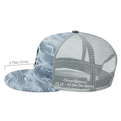 Image of BASSDASH Flat Brim Trucker Cap Adjustable Snapback Hat Mesh Back for Men Women