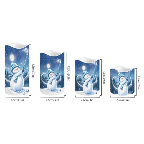 Image of Christmas Flameless Candles with Remote Set of 4 | Xmas Flameless Candle Set with Timer, Battery Operated, Fake Candles for Kitchen Room, Home Decor