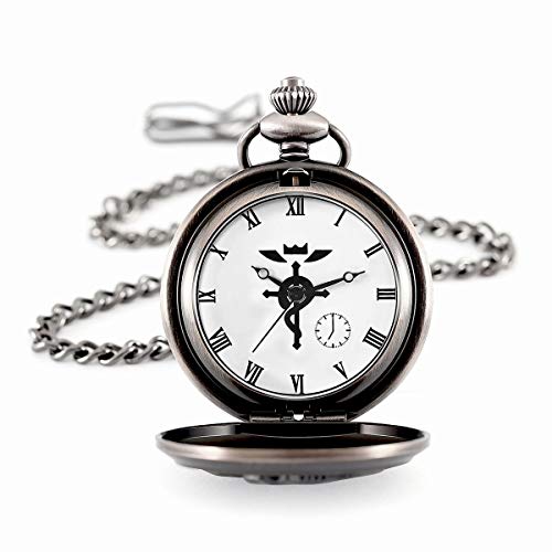 BOSHIYA Herren Taschenuhr Fullmetal Alchemist Vintage Steampunk Quarz Taschenuhr für Herren Anime Merch Cosplay Zubehör – Bild 3