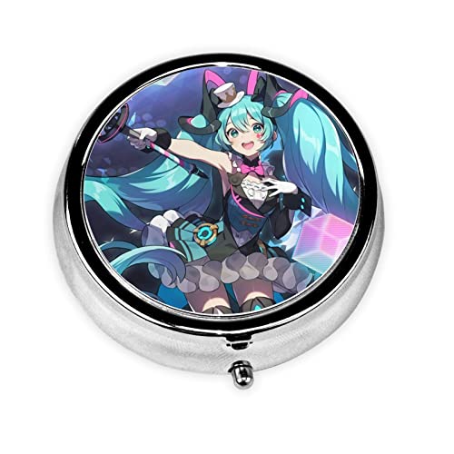 初音 ミク ピルケース 薬ケース 丸型 3段分割 円形 薬入れ 錠剤ケース 習慣薬箱 サプリメントケース サプリケース 軽量 耐久性 飲み忘れ防止 携帯型 コンパクト