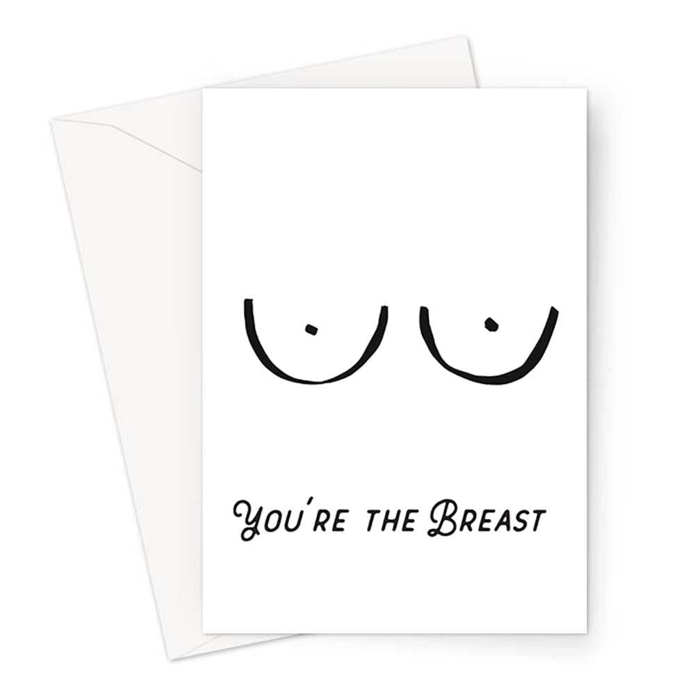 You're The Breast Doodle Greeting Card | Boobs Thank You Card, Boobs Birthday Card for Friend, Boobs Card, Fun Doodle Boobs Card for Her, Boobs Card for Girlfriend, Friend, Sister, Mum, Wife, Fiancé