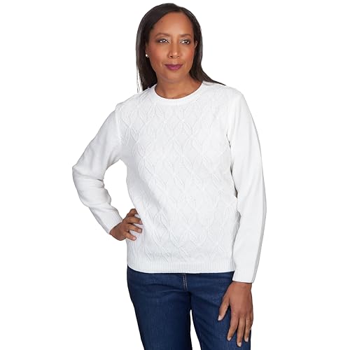 Alfred Dunner Classic Crew Neck Chenille Pullover Sweater2