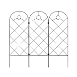 YOULITE Black Metal Arch Trellis 3 Pcs 8x23 Inch - Iron Climbing Plant Support, Tool-Free Assembly for Indoor Outdoor Garden Vines Flowers Vegetables