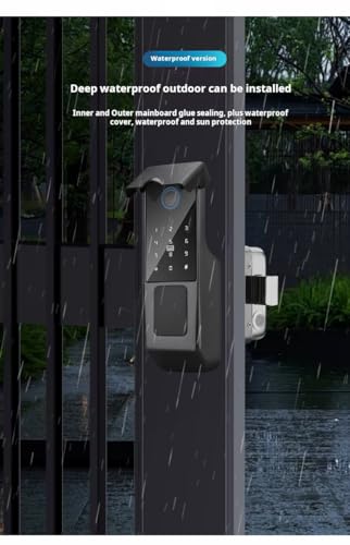 Waterproof Outdoor Gate Smart Rim Door Lock WiFi Fingerprint Lock Support Password IC Card Key Wiring Digital Gate Access Control for Tuya - Image 4