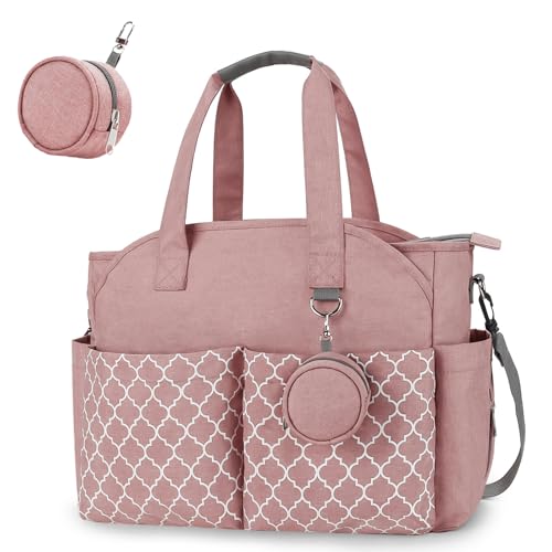 Guyisile Bolso Cambiador Bebe, Pañaleras Gran Capacidad con Bolsa de Chupete para Bebés, materna Messenger, Gran Bolso de Viaje, Bolsa Hospitalaria Multifunción para Maternidad (Rosa)