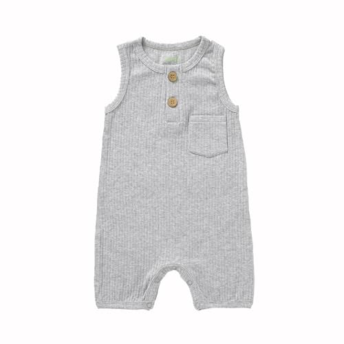 Image of okdiy Organic Cotton Baby Boy Girl Clothes Unisex Romper Infant Solid Short Sleeve Jumpsuit Coming Home Outfit