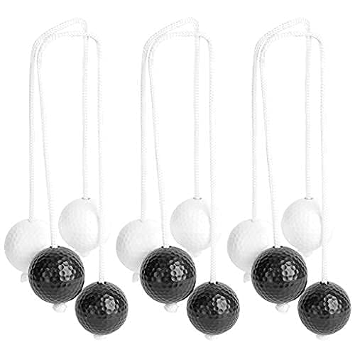 SHANGHh 6 Pairs Leitergolf Bälle, Golfpraxis Training Sport Schnur Bälle Set, Leiter Golf Ball für Toss Spiel, Wurfspiel Toss Bolas Outdoor, Schwarz-Weiß Farbe Ball Set