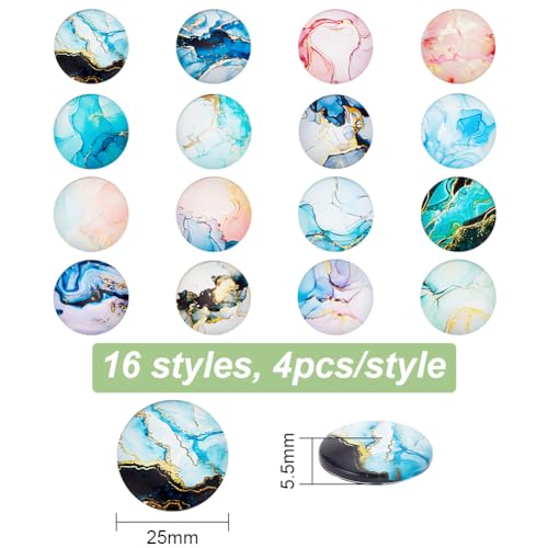 GOMAKERER 64 Pcs 16 Styles Mountain Printed Glass Cabochons - Image 2