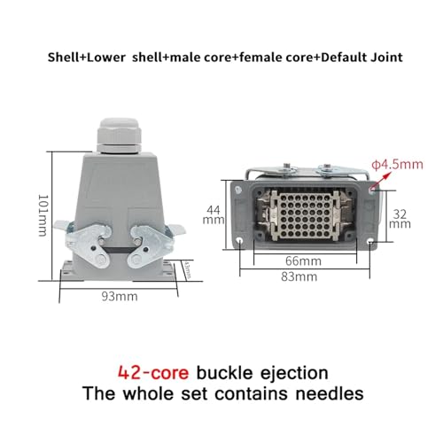 Conector pesado rectangular HDC HDD-42 16A miniatura 2