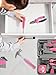 13/24Pcs Household Repair Tool Kit, Durable Hammer and Allen Key Set Multi-Purpose Pink Home Hand Tool Set with Electrical Tape Screwdriver Test Pen Plier Bits (24-Piece Set)
