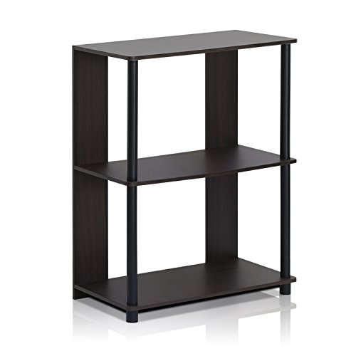 Furinno JAYA Simple Design 3-Tier Bookcase / Bookshelf / Display Rack, Plastic Tubes, Walnut by Furinno - Image 5