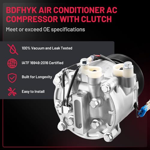 BDFHYK 98495 Air Conditioning A/C Compressor with Clutch Compatible with Buick Encore 1.4L 2013-2022, Compatible with Chevy Trax Sonic 1.4L 2013-2022