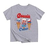 Rixalor Toddler Kids 4th of July Shirt USA Tshirt Memorial Day Shirt Cotton Grey Short Sleeve Tees