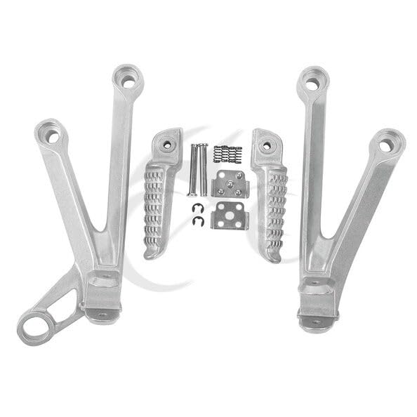 Supports de repose-pieds arrière ZX10R 2004-2005 TCMT argenté pour moto