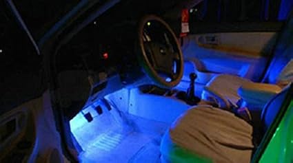 車のネオンイルミネーション フットライト シガーソケットに差し込むだけ 室内装飾クリスマス仕様にも 青 ブルーライト ライト 照明アクセサリー 車 バイク Amazon