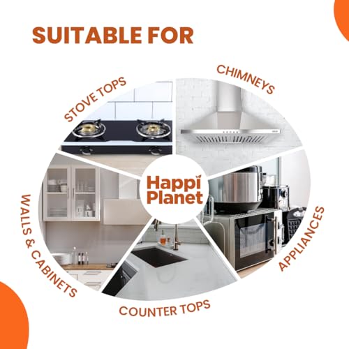 Image of Happi Planet Dishwash Liquid & Kitchen Cleaner Combo | Complete Kitchen Cleaning Solution | Natural, Non-Toxic, Eco-Friendly | Powerful Grease Removal for Dishes & Surfaces (Stoves, Chimneys etc.)