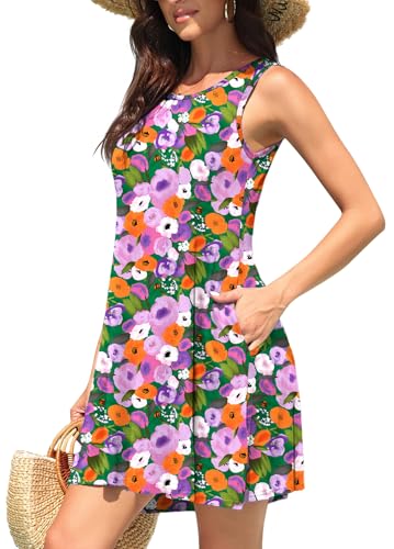 Image of WEACZZY Women Summer Casual Swing T Shirt Dresses Beach Cover up Loose Dress