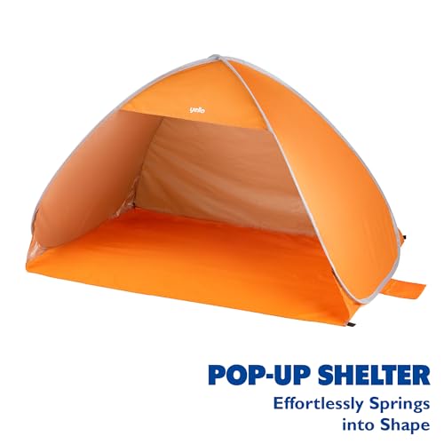 Yello Pop Up Beach Shelter | 2-3 Person with UPF 50+ UV Protection, Lightweight Beach Sun Shelter, Easy Set Up, Beach, Camping, Picnic, Orange - Image 6