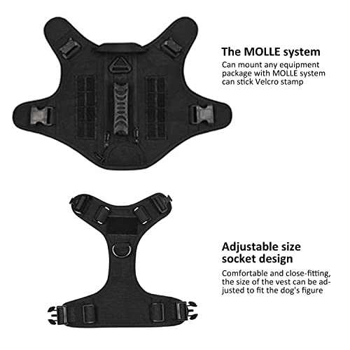 Tactical Dog Harness Vest, Military Dog Harness With Handle, No Pull Adjustable Harness Vest, Breathable Tactical Dog Training Harness Easy Control For Medium Large Dogs, Black, X-Large #TOP4