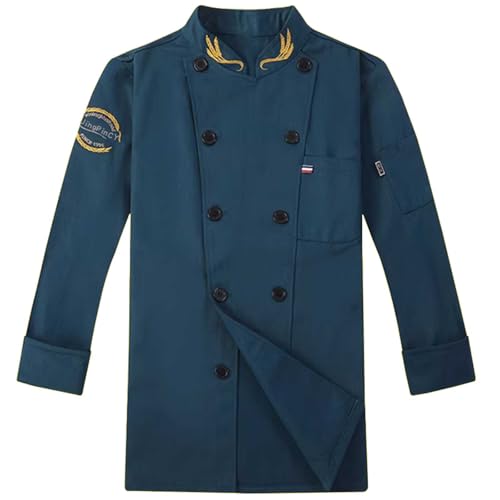 Chaqueta de cocinero personalizada para hombre, chaqueta de panadero, chaqueta de cocina, camisa de cocinero, camisa de cocina, restaurante, hotel, cafetería, chef disfraz, transpirable, uniforme de
