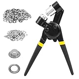 Dyna-Living Ösenzangen Set,Handheld Ösenset mit 500 Ösen (500pcs Ø12mm) für PVC-Banner, Planen, Karton