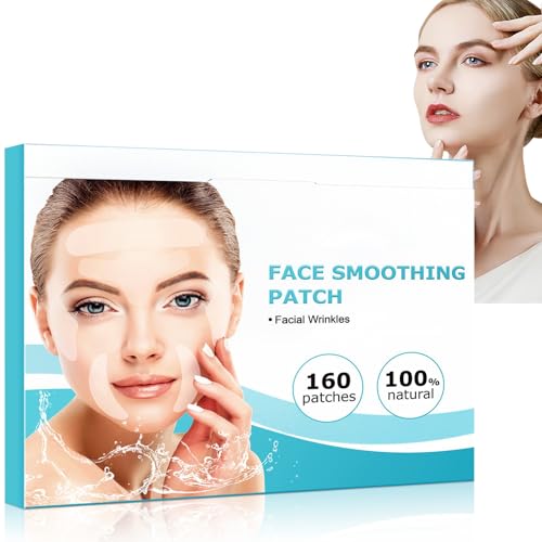 Face Wrinkle Patches 160 Pieces Pure Collagen Facial Patches for Wrinkles, Face Tape for Eye, Mouth, Forehead Areas. Helps Improve Skin Texture and Appears to Make the Skin Look More Radiant