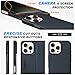SHIELDON 2 in 1 Wallet Case for iPhone 16 Pro Max 5G, Genuine Leather Kickstand RFID Blocking Card Holder Magnetic Shockproof Wireless Charging Case Compatible with iPhone 16 Pro Max - Navy Blue