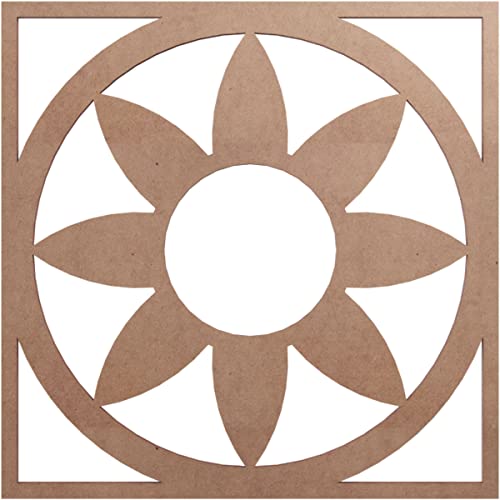 Ekena Millwork 16" OD x 5 1/2" ID x 3/8" T Blume Wood Fretwork Pierced Ceiling Medallion, Wood (Paint Grade)