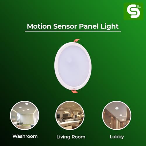 Image of 15W Motion Sensor Round LED Panel Light Cool White ESY-L15RED