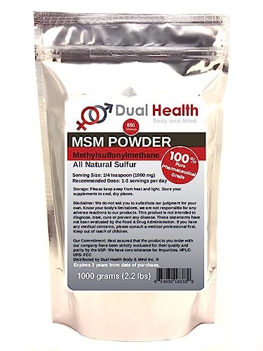 MSM (2.2 lbs - 1000 kilograms) Pure Methylsulfonylmethane Powder Distilled Crystals Plant Sourced Sulfur