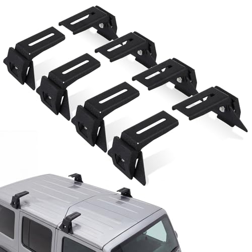 Therwen 8 Pcs Roof Rack Mounting Brackets for Cars & Suvs, Durable Metal Roof Rack Accessories Kit, Universal Fit, Easy Installation, Outdoor Ready