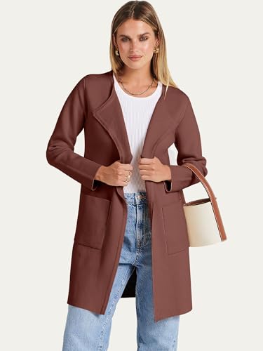 Image of ANRABESS Womens Cardigan Sweater Open Front Knit Long Coatigan Dressy Casual Jacket Coat 2026 Fall Outfits Classy Clothes
