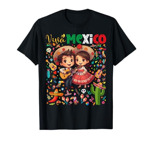 Viva Mexico Mexican Independence Day Boys Girls Kids T-Shirt